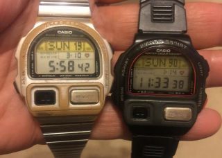 Rare Two Casio BP - 100 Blood Pressure Monitor Watch Made In Japan 4