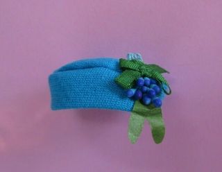 Vintage Barbie Fashion Editor 1635 Turquoise Hat With Flower Buds