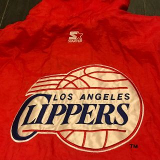 Vintage Los Angeles Clippers Starter 1/4 Zip Pullover Jacket XL Pouch Red Rare 8