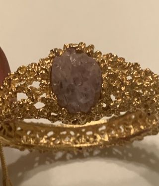 PANETTA Rare Vintage Gold Tone Crystal Bangle Bracelet [CLEAN] 2