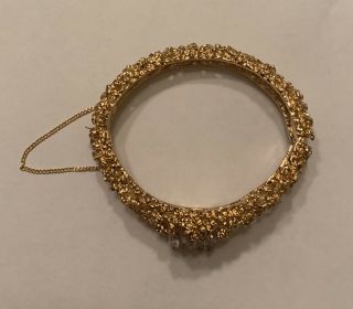 PANETTA Rare Vintage Gold Tone Crystal Bangle Bracelet [CLEAN] 3