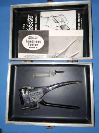 Vintage Webster Hardness Tester Model B With Case And Instructions