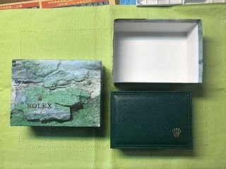 Vintage Rolex 90’s 68.  00.  04 Green Leather Box / Case For All Watches