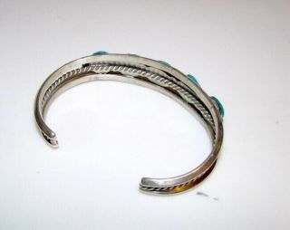 Old Pawn/Vintage Navajo and Zuni Natural Turquoise SS Cuff Bracelets (4) 5