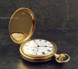 Vintage Elgin Gold Plated Full Hunter Case Fob Pocket Watch