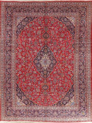 Traditional Floral Vintage Oriental Area Rug Wool Hand - Knotted Red Carpet 10x13