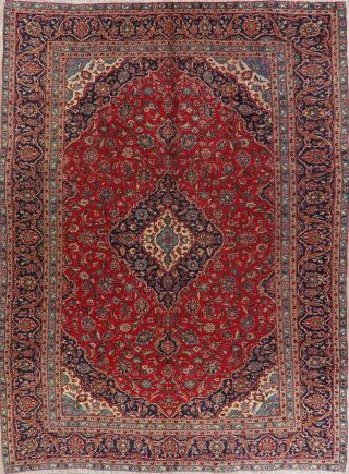 Vintage Traditional Floral Oriental Area Rug Hand - Knotted Wool RED Carpet 9 ' x13 ' 2