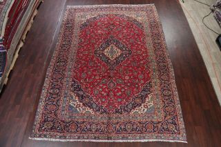 Vintage Traditional Floral Oriental Area Rug Hand - Knotted Wool RED Carpet 9 ' x13 ' 3