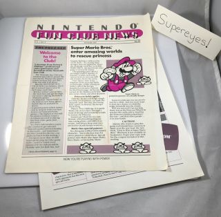 Nintendo Fun Club News Letter Volume 1 No 1 Winter 1987 Mario Very Rare