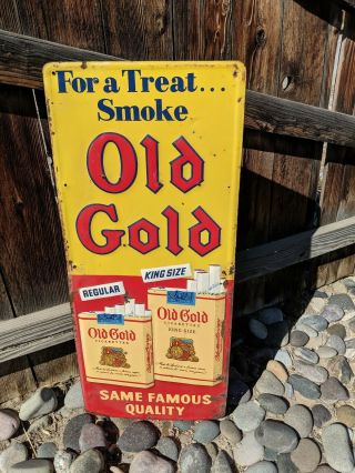 Vintage Old Gold Cigarette Sign 4524 - S Tobacciana Gas And Oil Soda Tin