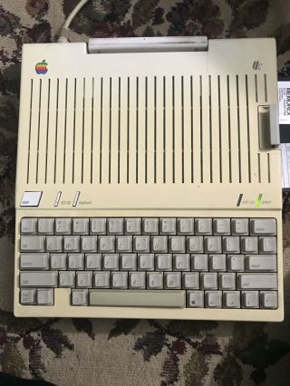 Vintage Apple IIc Model A2S4000 Computer w/Monitor & Stand,  Disk llC A2M4050 2