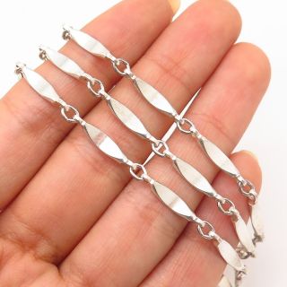 Vtg 925 Sterling Silver Fancy Bar Chain Necklace 19 "