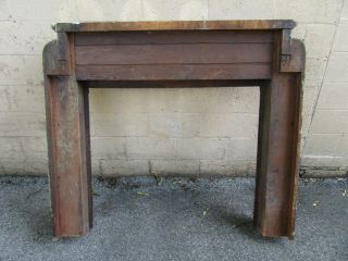 ANTIQUE CARVED OAK FIREPLACE MANTEL 57 X 49 ARCHITECTURAL SALVAGE 12
