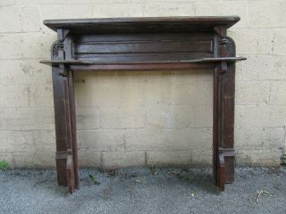 Antique Carved Oak Fireplace Mantel 57 X 49 Architectural Salvage