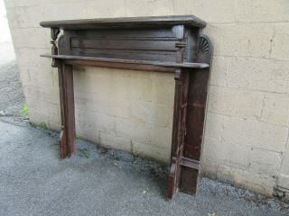 ANTIQUE CARVED OAK FIREPLACE MANTEL 57 X 49 ARCHITECTURAL SALVAGE 3