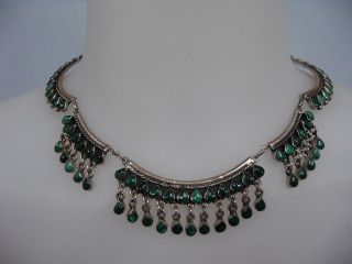 Vintage Mexican Sterling 925 & Turquoise Necklace & Earrings W/pierced Wires
