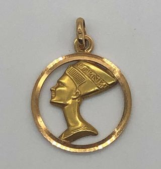 Vintage 18k (. 750) Egyptian Queen Nefertiti Pendant