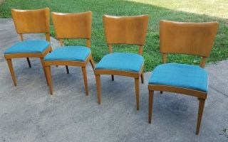 Set Of Four Vintage Mid Century Heywood Wakefield Dining Side Chairs