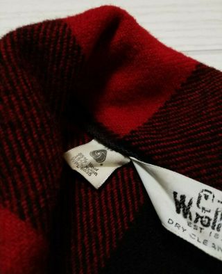vintage Woolrich red&black plaid hunting style wool jacket medium full zip 2