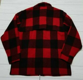 vintage Woolrich red&black plaid hunting style wool jacket medium full zip 5