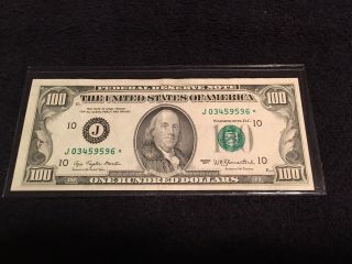 1977 $100 Bill Star Replacement Note Kansas City Rare Us Vintage Make Offer