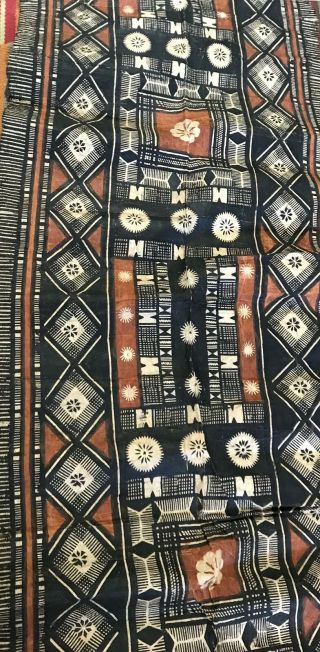 Vintage Polynesian Tapa Tribal Bark Cloth Island Art 25” x 120” 3