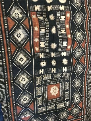 Vintage Polynesian Tapa Tribal Bark Cloth Island Art 25” x 120” 4