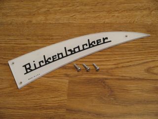 Rickenbacker White Vintage Truss Rod Cover Name Plate W/ Mounts