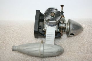Rare Vintage Fox 45 Rc Airplane Engine With Nose Cone & Muffler