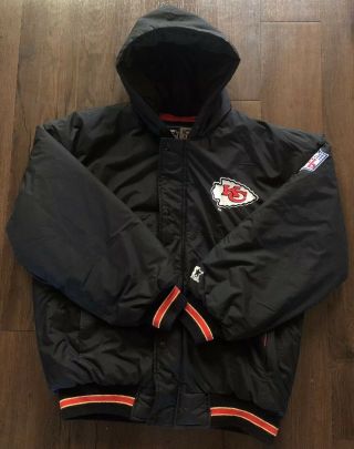 Vintage 90’s Starter NFL Kansas City Chiefs Bomber Jacket Full Zip Coat Heavy 2