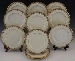 12 Pc Vintage Signed Lenox Essex 10.  5 " Porcelain Dinner Plate Set