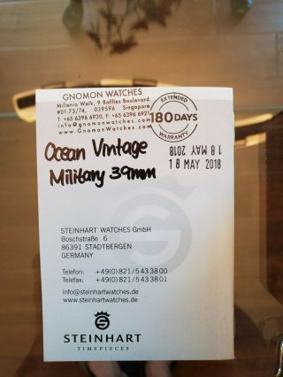 STEINHART OCEAN VINTAGE MILITARY 39 - GNOMON EXCLUSIVE OVM39 8