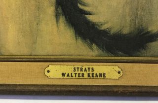 Vintage Big Eyes The Strays Walter Keane Print Framed By Illinois Moulding 2