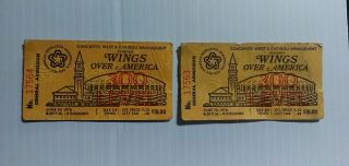 2 Vtg.  1976 Seattle Kingdom Wings Over America Paul Mccartney Concert Tickets