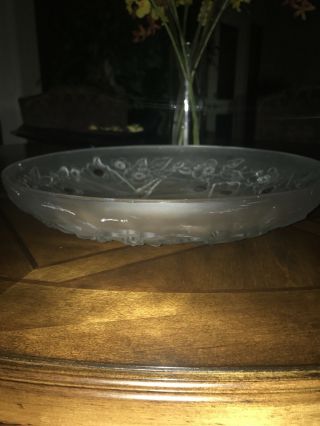 Vintage Verlys Shallow Bowl Signed With Dragonflies And Flowers 2