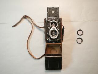 Vintage Rolleicord Dbp Dbgm Camera W/ Franke & Heidecke Lens & Case