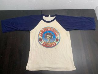 Vintage Grateful Dead T Shirt 1970’s Jerry Garcia 3/4 Sleeve Bertha Skeleton Vtg