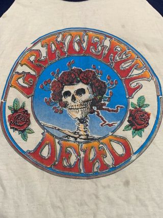 Vintage Grateful Dead T Shirt 1970’s Jerry Garcia 3/4 Sleeve Bertha Skeleton VTG 2