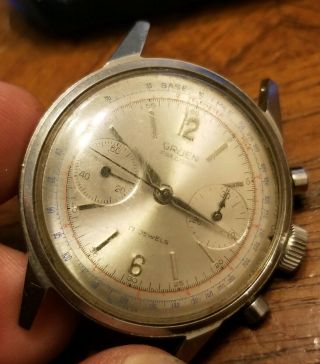 Vintage Gruen Precision Chronograph 770 R Wristwatch 17j 7730 For Parts/repair
