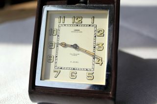 Vintage Jaeger Lecoultre Travel Desk Clock 8 Days Millitary 30s Officer