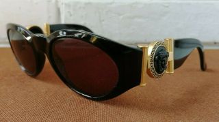 Gianni Versace Mod.  617 / B Vintage Medusa Black Sunglasses Made In Italy 90 