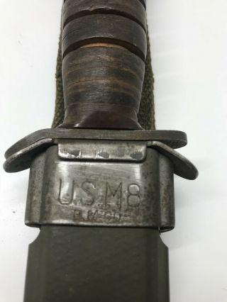 Vtg WW2 US M3 Imperial Trench Knife w/ USM8 Scabbard Sheath Army Military 40s NR 8
