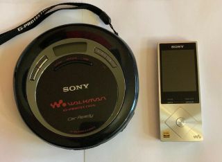 Vintage Sony Walkman Nwz - A15 Mp3 Player Radio (16gb) & Sony Cd Player D - Ej626ck