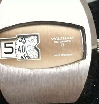 Vintage Waltham Direct Read Jump Hour Automatic Wristwatch West Germany 3