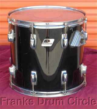 Vintage Ludwig Maple Shell 14 " Tom Drum Black Rocker W/ Modular Bracket
