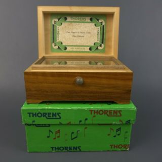 Vintage Thorens Switzerland Music Box with Wood Inlaid Box & Cylinder 4