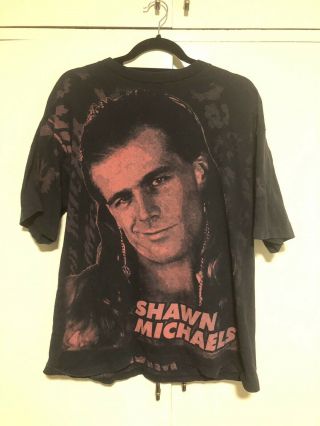 Vintage 90s Official Wwf T - Shirt Shawn Michaels.  Front & Back Full Print.  Xl