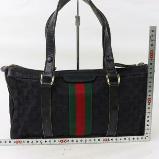 Vintage Gucci Hand Bag Black Canvas 363523 2