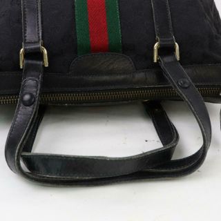 Vintage Gucci Hand Bag Black Canvas 363523 6