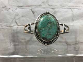Vintage Sterling Silver Turquoise Navajo Cuff Bracelet Native American 28.  22g